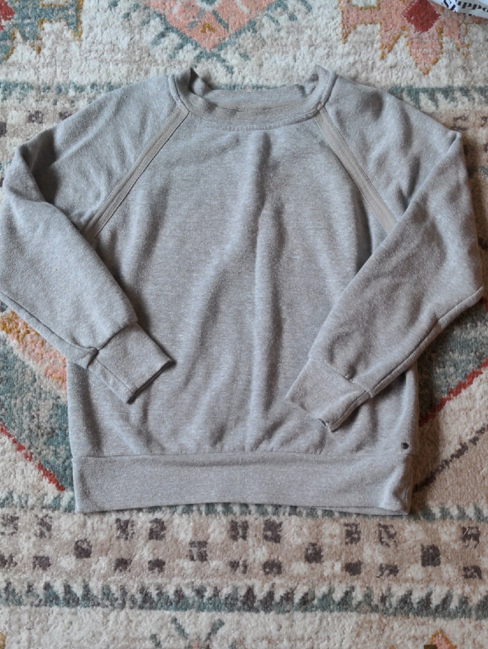 Prana Cozy Light Heather Gray Sweatshirt Small